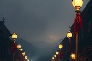 灯塔以北剧照：海雾中的灯塔轮廓与光束